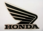 Honda Wing Fuel Tank Decal Wings Sticker 2 x 80mm  BLACK & METALLIC SILVER 100% GENUINE