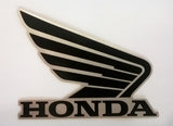 Honda Wing Fuel Tank Decal Wings Sticker 2 x 80mm  BLACK & METALLIC SILVER 100% GENUINE