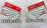 Honda Wing Fuel Tank Decal Wings Sticker 2 x 80mm  DARK METALLIC GREEN & WHITE 100% GENUINE