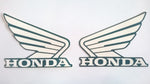 Honda Wing Fuel Tank Decal Wings Sticker 2 x 80mm  DARK METALLIC GREEN & WHITE 100% GENUINE