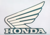 Honda Wing Fuel Tank Decal Wings Sticker 2 x 80mm  DARK METALLIC GREEN & WHITE 100% GENUINE