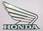 Honda Wing Fuel Tank Decal Wings Sticker 2 x 80mm  DARK METALLIC GREEN & WHITE 100% GENUINE