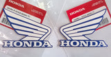 Honda Wing Fuel Tank Decal Wings Sticker 2 x 80mm  LIGHT METALLIC BLUE & WHITE 100% GENUINE