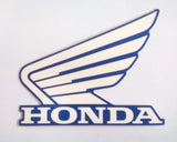 Honda Wing Fuel Tank Decal Wings Sticker 2 x 80mm  LIGHT METALLIC BLUE & WHITE 100% GENUINE