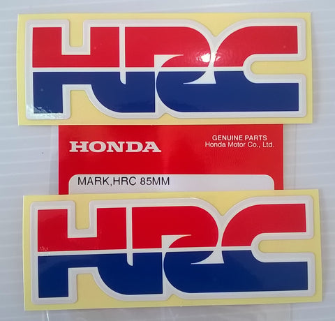 2 x HONDA - HRC (Honda Racing Corporation) DECAL STICKER BADGE - L 85mm x H 30mm