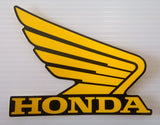 Honda Wing Fuel Tank Decal Wings Sticker 2 x 100mm YELLOW & BLACK 100% GENUINE