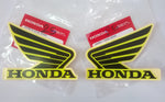 Honda Wing Fuel Tank Decal Wings Sticker 2 x 95mm LEMON ICE YELLOW & BLACK 100% GENUINE