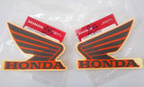 Honda Wing Fuel Tank Decal Wings Sticker 2 x 95mm CANDY ENERGY ORANGE & BLACK 100% GENUINE