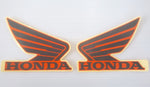 Honda Wing Fuel Tank Decal Wings Sticker 2 x 95mm CANDY ENERGY ORANGE & BLACK 100% GENUINE