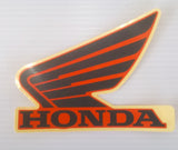 Honda Wing Fuel Tank Decal Wings Sticker 2 x 95mm CANDY ENERGY ORANGE & BLACK 100% GENUINE