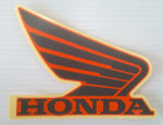 Honda Wing Fuel Tank Decal Wings Sticker 2 x 95mm CANDY ENERGY ORANGE & BLACK 100% GENUINE