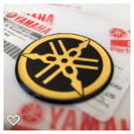 1 x YAMAHA 40mm TUNING FORK GEL DECAL STICKER BADGE - GOLD/BLACK